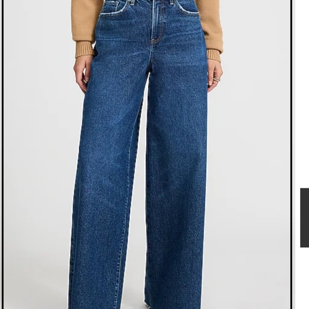 Express Wide-Leg High Rise Blue Jeans 12
